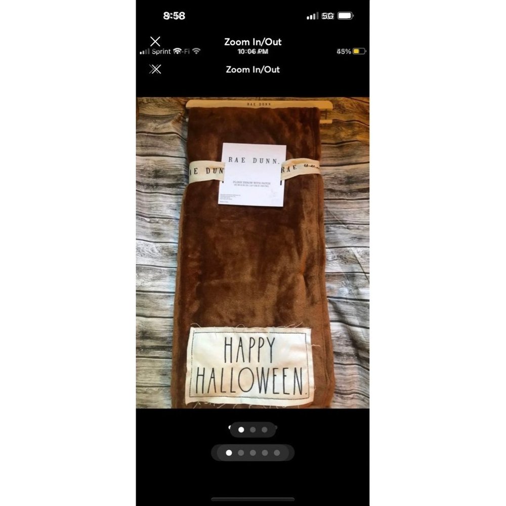 New Rae Dunn Happy Halloween Throw Brown Blanket Fuzzy Warm